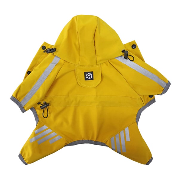 Pet Dog Rainwear Regnrock Pet Huvad Vattentät Jacka Kläder yellow L