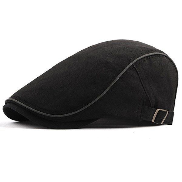 Unisex Retro Miesten Ivy Flat Cap Newsboy Säädettävä Baretti Cabbie Gatsby Ajolippis black