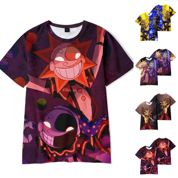 Sundrop Fnaf Print Rundhalsad Lös Kortärmad T-shirt B 130cm