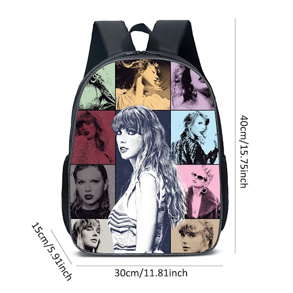 Taylor Swift 3D Ryggsäck Barn Junior Skolväska Resa Student Axel Remsäck D