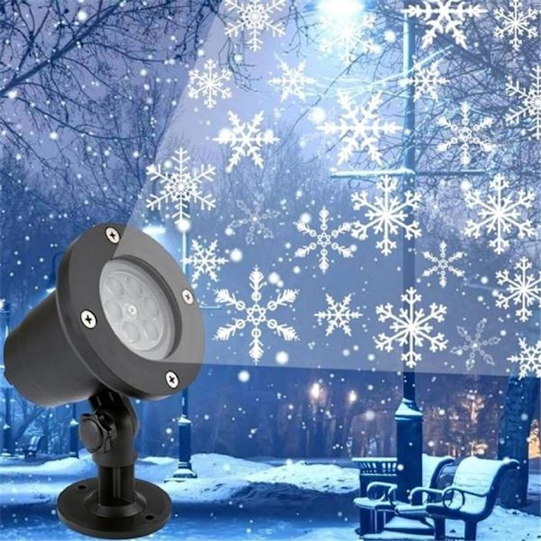 Jul roterande projektionslampa vattentät gräsmatta lampa dekor 14*29cm