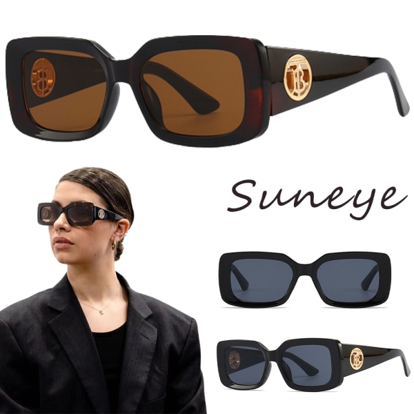 Mode solglasögon fyrkantiga bågar senior solglasögon för kvinnor brown