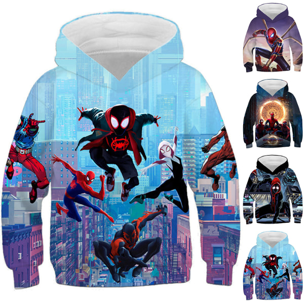 Pojke Flicka 3d Hoodie Mode Höst Vinter Spider-Man Sweatshirt A 120cm