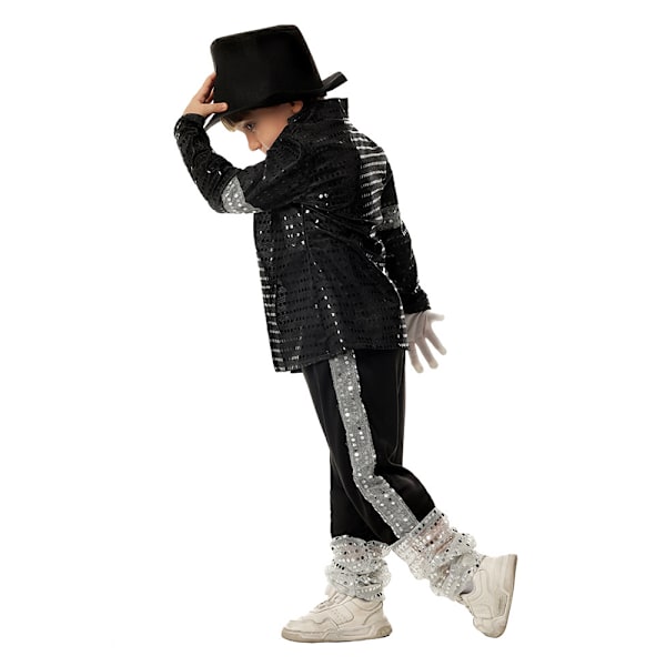 2024 Barn Pojkar Michael Jackson Cosplay Kostym Halloween Rollspel Festkläder M