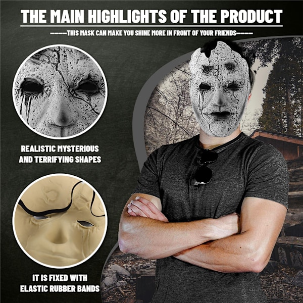 Voksne Sort Myth Wukong Maske Taoist Mi Cosplay Halloween Maskerade Horror Skræmmende Maske