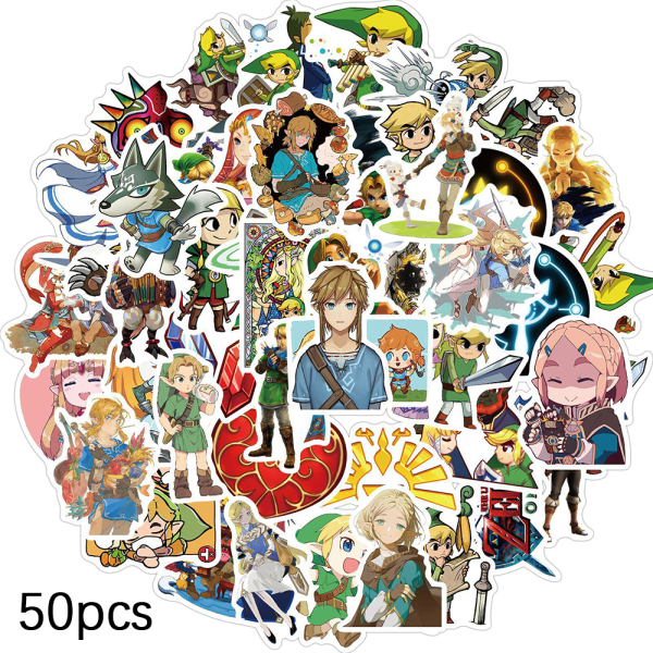50st vattentäta The Legend of Zelda Graffiti resväska klistermärken 50pcs