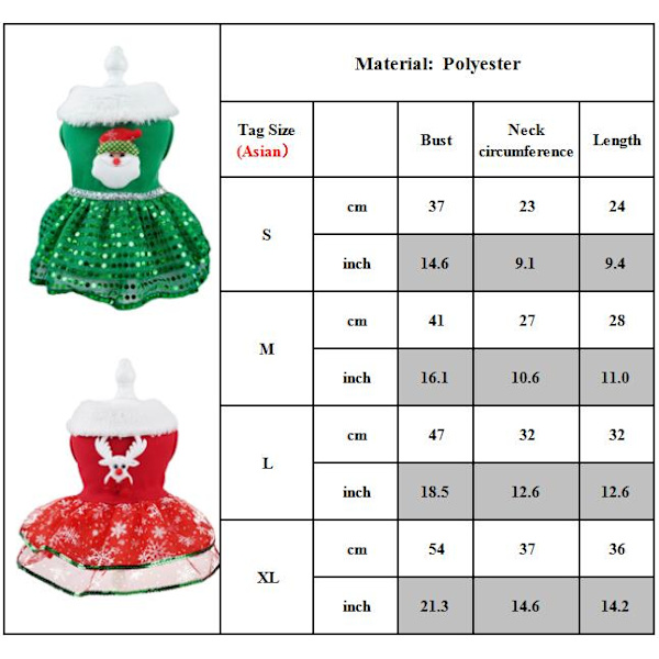 Jultomte-kläder för hundar och katter, juldräkt, vintervarm cosplay-dräkt för valpar Red XL