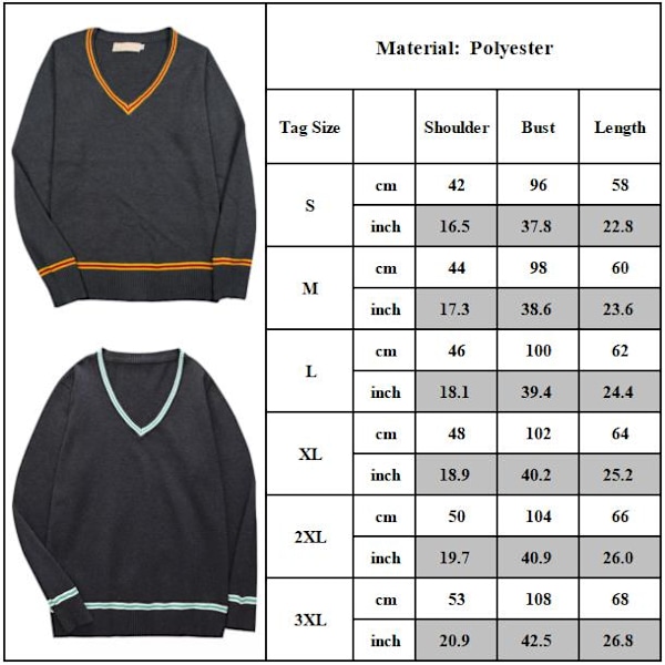 Harry Potter Vuxen Tröja Gryffindor Ravenclaw Slytherin Hufflepuff Toppar B 3XL