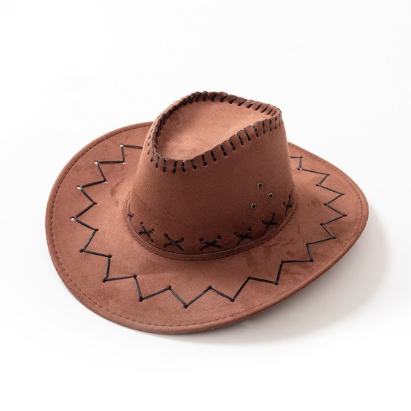 Kvinna Cowboy hattar Unisex vuxen västerländskt mode cowboyhatt Brown