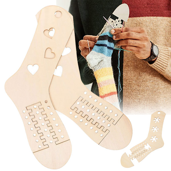 2 st Trä Sockblocker Stickning Sockblocker Virkning Socka Gör-det-själv Stickformar Snowflake style