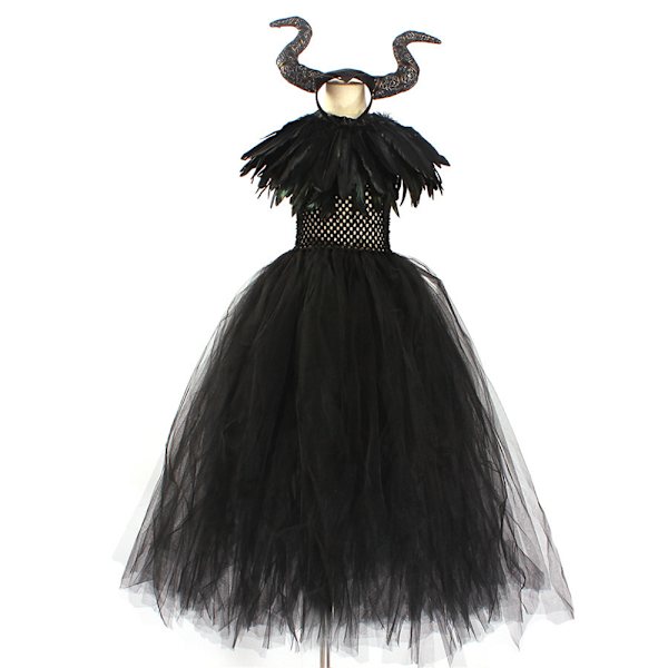 Lasten Tyttöjen Pahatar Paha Kuningatar Cosplay Puku Juhlat Halloween Asu Hieno Prinsessamekko M