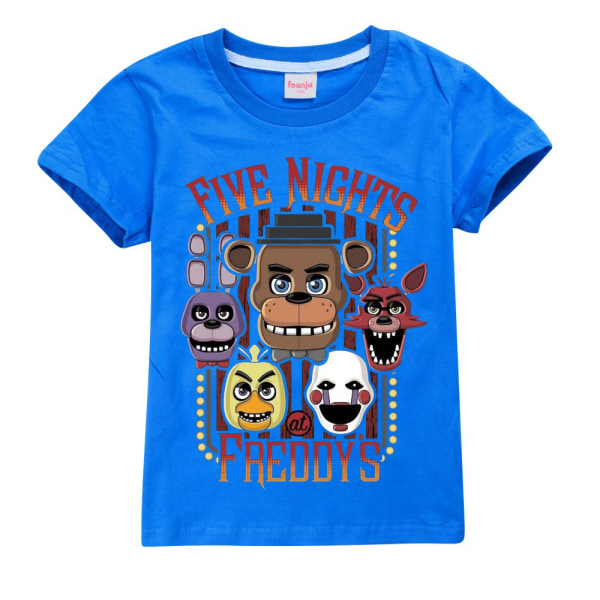 Fem nätter på Freddys FNAF T-shirt T-tröja för barn Cartoon Casual kortärmade T-shirts Blue 7-8 Years