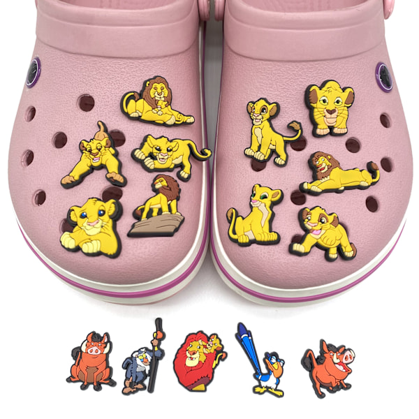 15 stk./sæt Croc Charms Mega Value Bundle Tilfældig blanding Sko Charms Disneys Løvernes Konge 15PCS