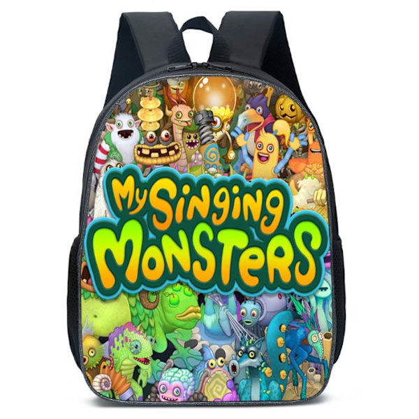 Ryggsäck med tecknat monster för konserter, skola och axelväska A