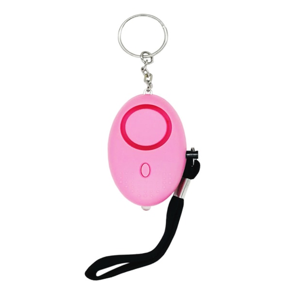 Säkerhet hörbar personlig larmnyckelbricka med LED-ljus nödläge pink