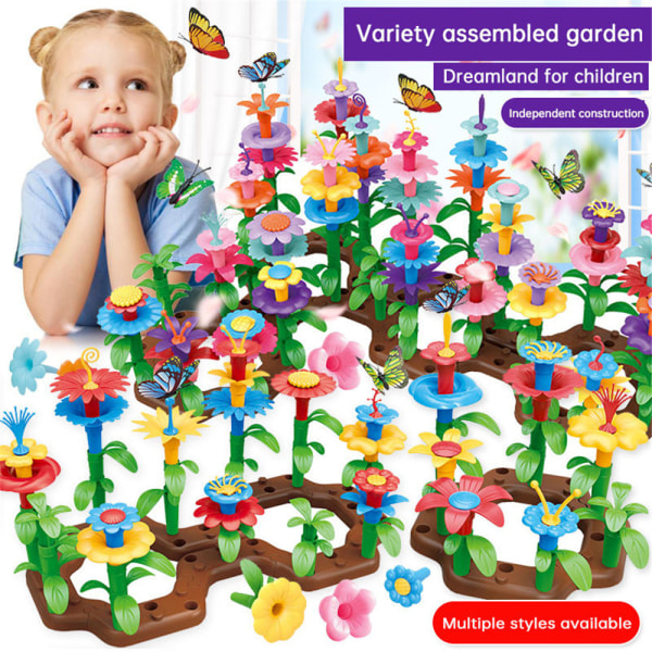 148 st Blomträdgårdsbyggande leksaker för barn staplingsspel