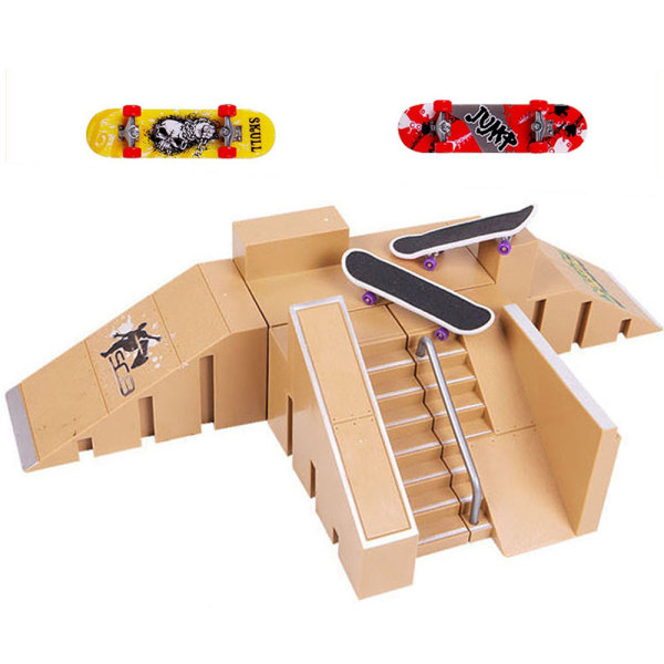 Skate Park Ramp Kit Tech Deck Mini fingerbräda barnleksak B