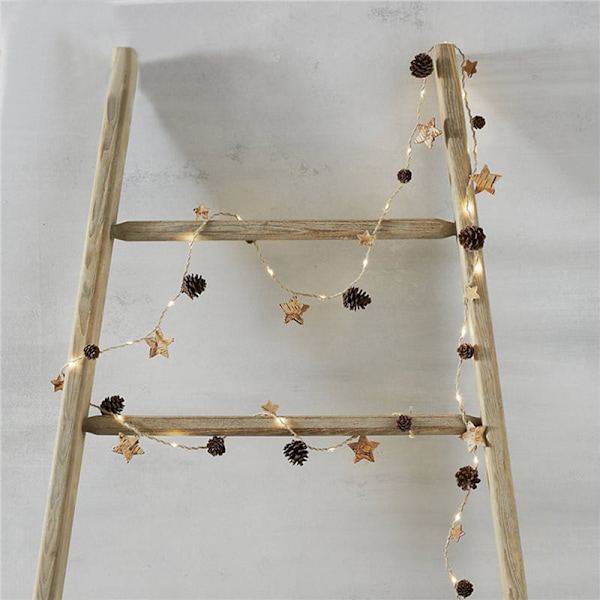 2m 20 lys Julekongle Kobbertråd Dekorativ belysning Five-pointed star 2M20LED