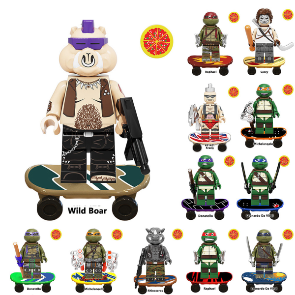 8 st Teenage Mutant Ninja Turtles Block Leksak Julgåva