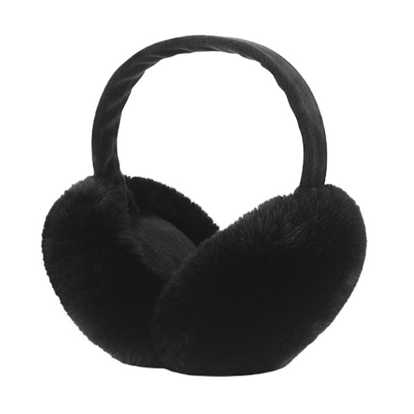 Kvinnors vinteröronmuffar flicka skidjusterbara öronmuffar Black