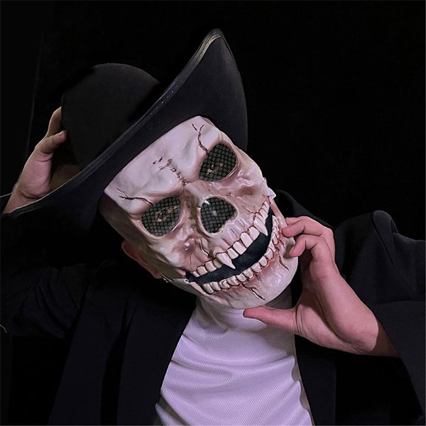 Skelett Skrämmande Mask för Halloween Fest Cosplay Maskeraddräkt C