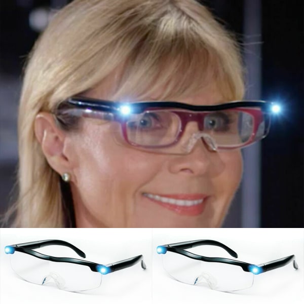 Unisex multi läsglasögon med LED-ljusglasögon