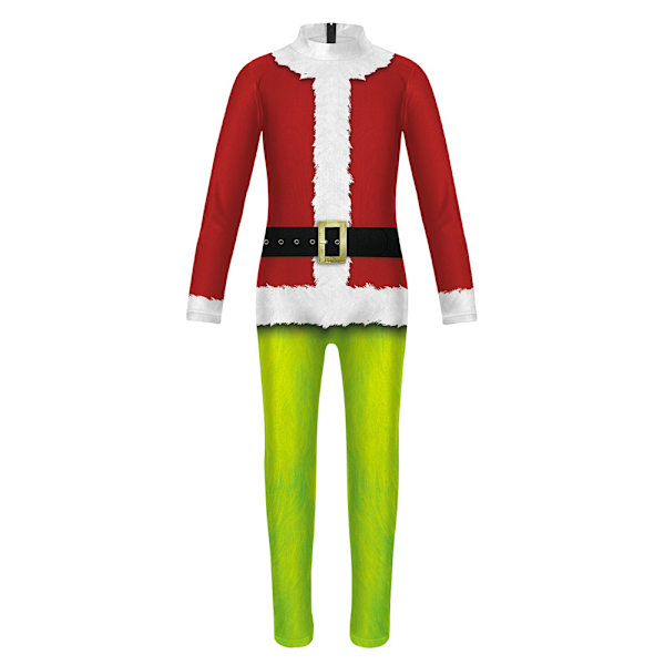 Grinchens Kostym för Barn Pojkar Flickor Cosplay Fest Fancy Dress Jumpsuit Bodysuit C 140cm