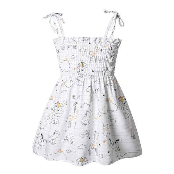 Barn Baby Flickor Sommar Ärmlös Tusensköna Solros Slipklänning Blommig Strandklänning F 110cm