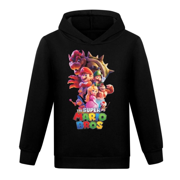 Pojke Flicka 3d Hoodie Mode Höst Vinter Mario Bros Sweatshirt black 140cm
