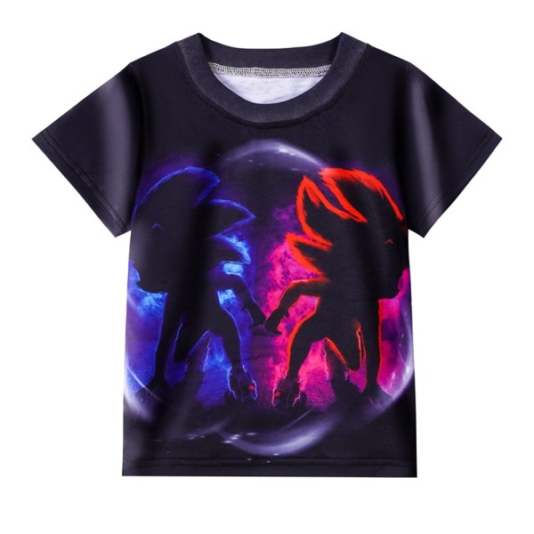 Sonic Character Design T-shirt sommarkortärmade toppar för pojkar 110 cm