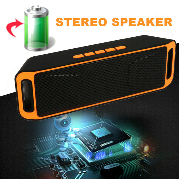 Trådlös utomhus Bluetooth-högtalare Dubbel högtalare Subwoofer Present Orange