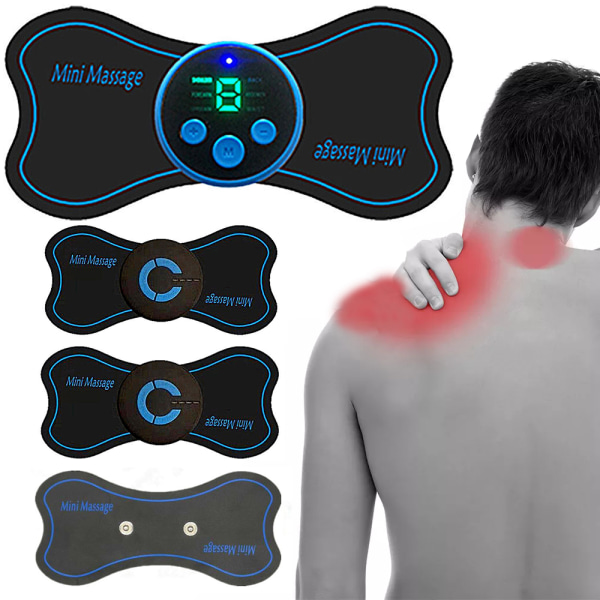 Mini Nackmassage Apparat Cervikal Stimulator Smärtlindring Elektrisk Digital display rechargeable