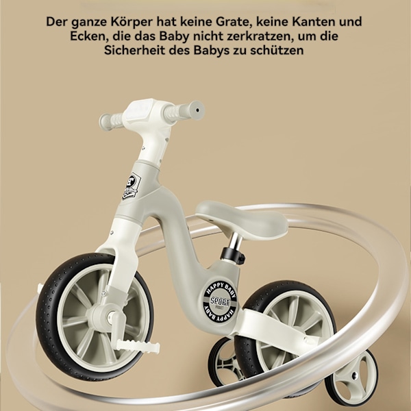 [3 dagars leveranstid] Barncykelsparkcykel för 3-7 år, 4-hjulig sparkcykelleksak, utan pedal, glidande bil, för pojkar och flickor, lastkapacitet upp till 45 kg