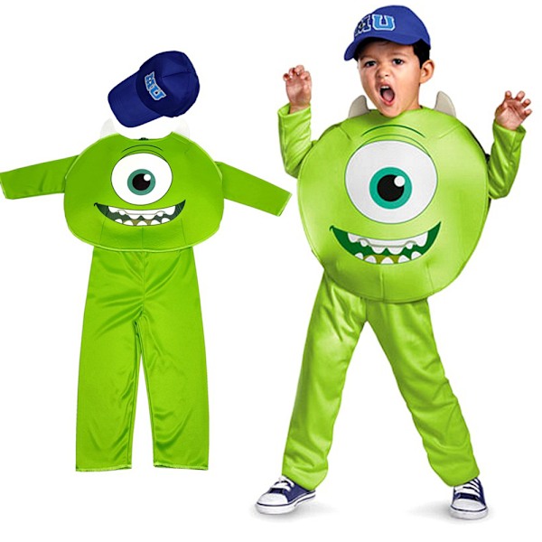 Barne Gutter Jumpsuit Monster Morsom Mike Wazowski Halloween Kostyme Universitet Store Øyne Antrekk M