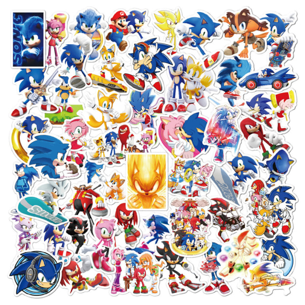 50 st Anime Sonic The Hedgehog Stickers för barn