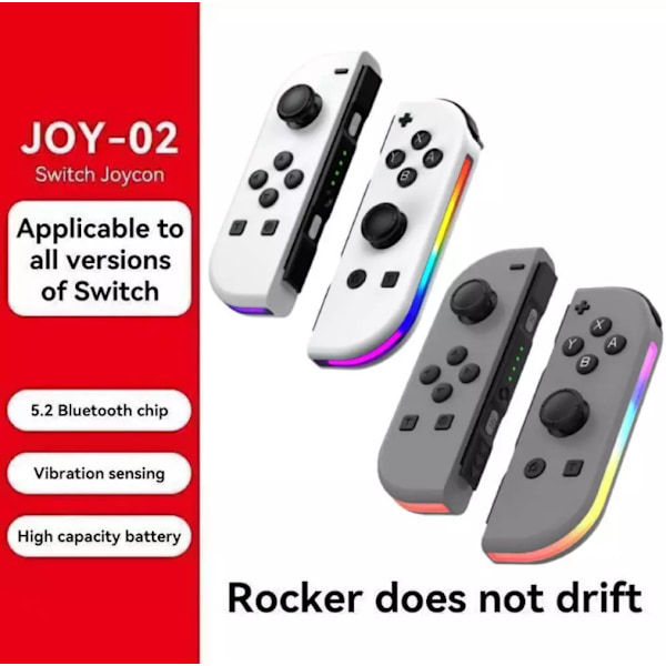 Joypad-kontroll för Nintendo Switch, Trådlös Joypad-ersättning för Switch-kontroll, Vänster och Höger Switch White