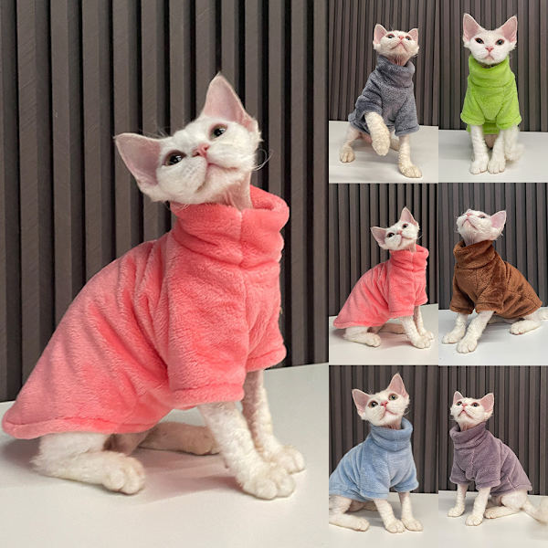 Husdjurskläder Katter Bekväm Tröja Utomhus Varm Snygg Rock pink XS
