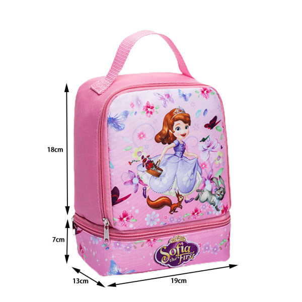 Barn Lunch Box Bag Cartoon Dubbellager Bento Bag för flickor Purple Fozen