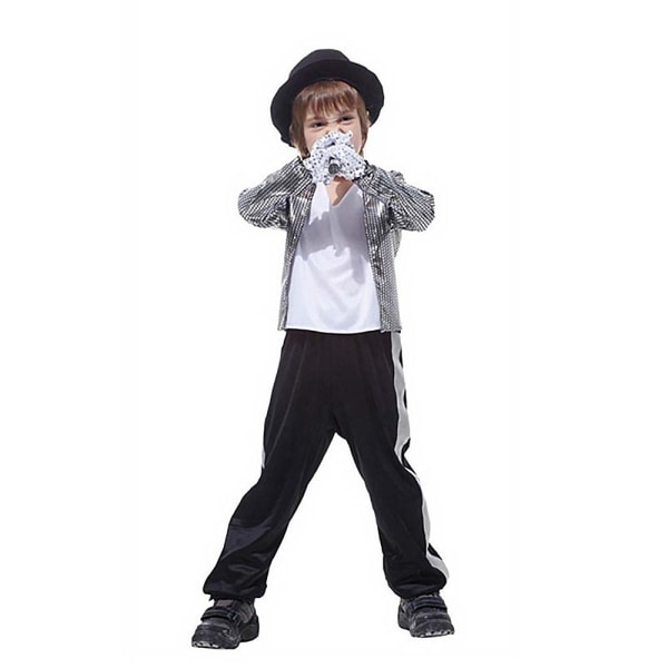 Michael Jackson Kid Cosplay Kostym Pojkar Outfit Fest Fancy Dress Performance L