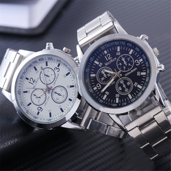 Herrklockor Business Quartz Watch Band Armbandsur White