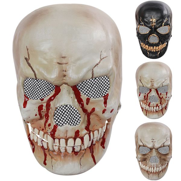 Skelett Skrämmande Mask för Halloween Fest Cosplay Maskeraddräkt C