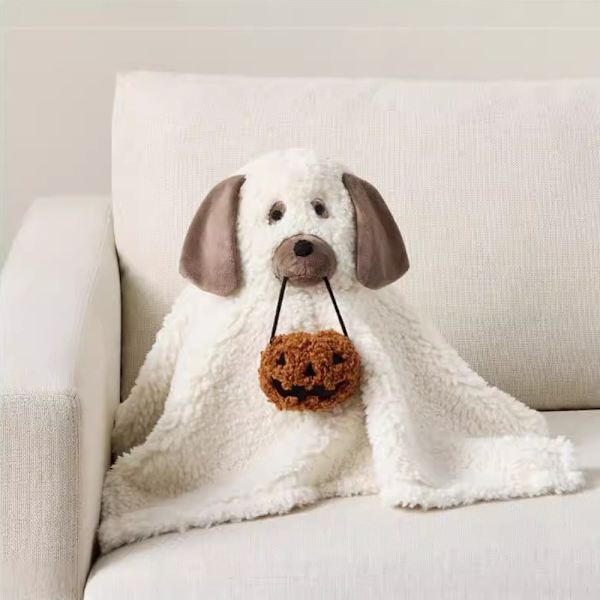 Kæledyrshund Spøgelse Plys Græskar Pude Udstoppede Dyr Dukke Spøgelse Puder Græskar Halloween Dekoration