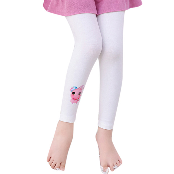 Tecknade Enhörning Tryckta Barn Flickor Skinny Leggings Byxor Byxor 2-12 År White 140cm