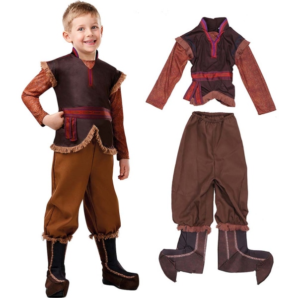 Kid Boy Frozen Kristoff Bjorgman Cosplay Costume Book Week Fancy Dress Outfits S