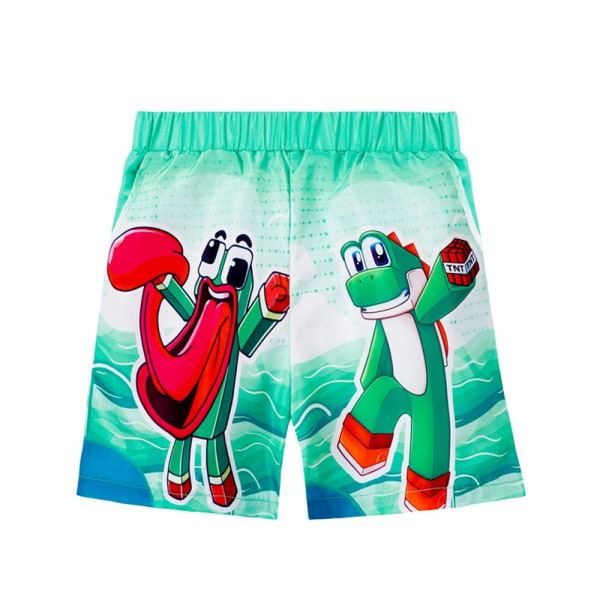 Kids Frog Tecknad Print Boys Beach Pants Shorts Green 130cm