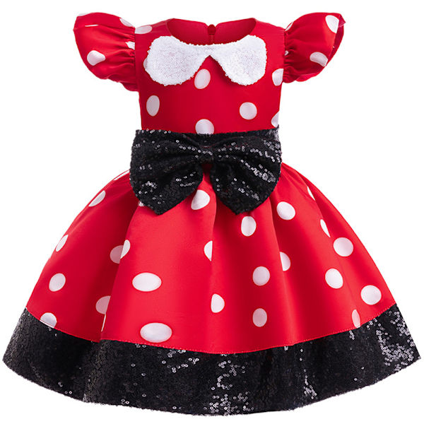 Flickor Minnie Princessklänning för julfest bröllop födelsedag 90cm
