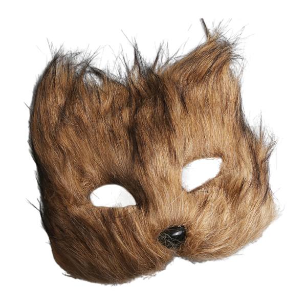 Katt Räv Mask Päls Räv Mask Ögonmask Djur Cosplay Kostym Halloween Maskeradkläder Vuxen Karneval Fest Prop Brown