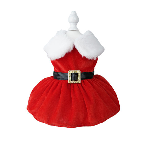 Julkläder för hundar, Santa Claus-kostym, vinterklänning för valp och katt, varm kappa A M