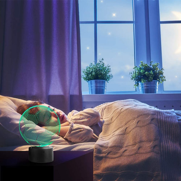 3D LED Nattlamper USB Bordlampe Fotball Hjem Dekor