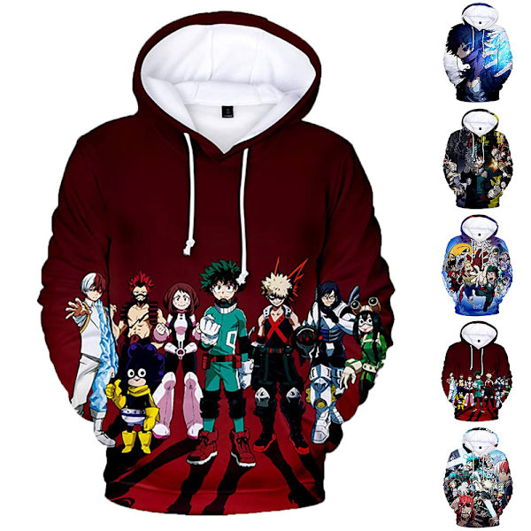 Vuxna My Hero Academia Herr Huvtröjor Casual 3D-tryckt Sweatshirt Toppar med Huva A L